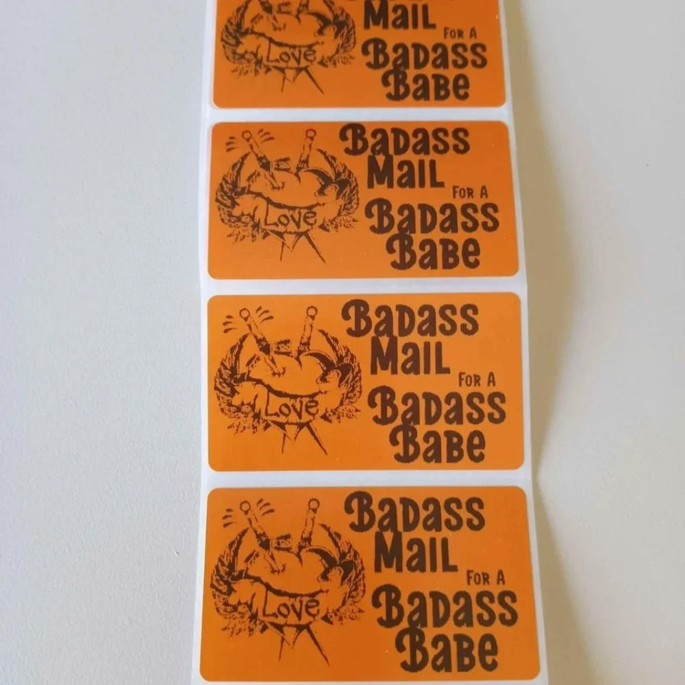 💙100 Badass Mail- Shipping Labels Thermal Packaging Stickers 2.25